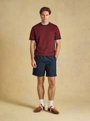 Joules Rugby Club Burgundy Red Crew Neck Cotton T-Shirt - Image 5 of 7