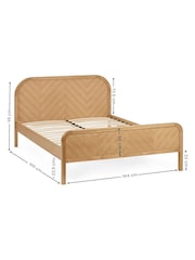 Julian Bowen Solid Oak Milo Chevron Bed - Image 4 of 7