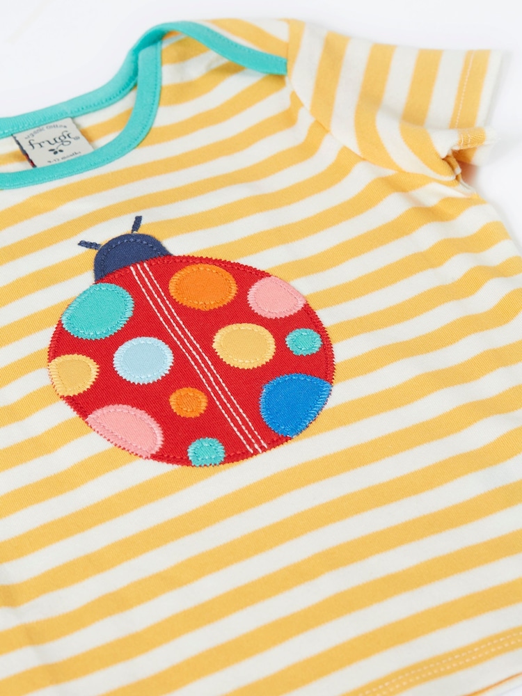 Frugi Bobster Applique Yellow T-Shirt - Image 2 of 3