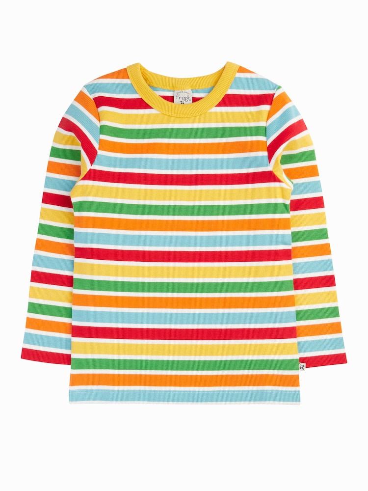 Frugi Rainbow Rib Blue Top - Image 2 of 4