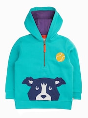 Frugi Hadley Half Zip Blue Hoodie - Image 1 de 3