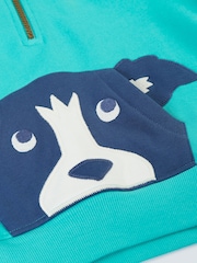 Frugi Hadley Half Zip Blue Hoodie - Image 3 de 3