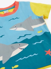 Frugi Blue Iori Printed T-Shirt - Image 3 of 4