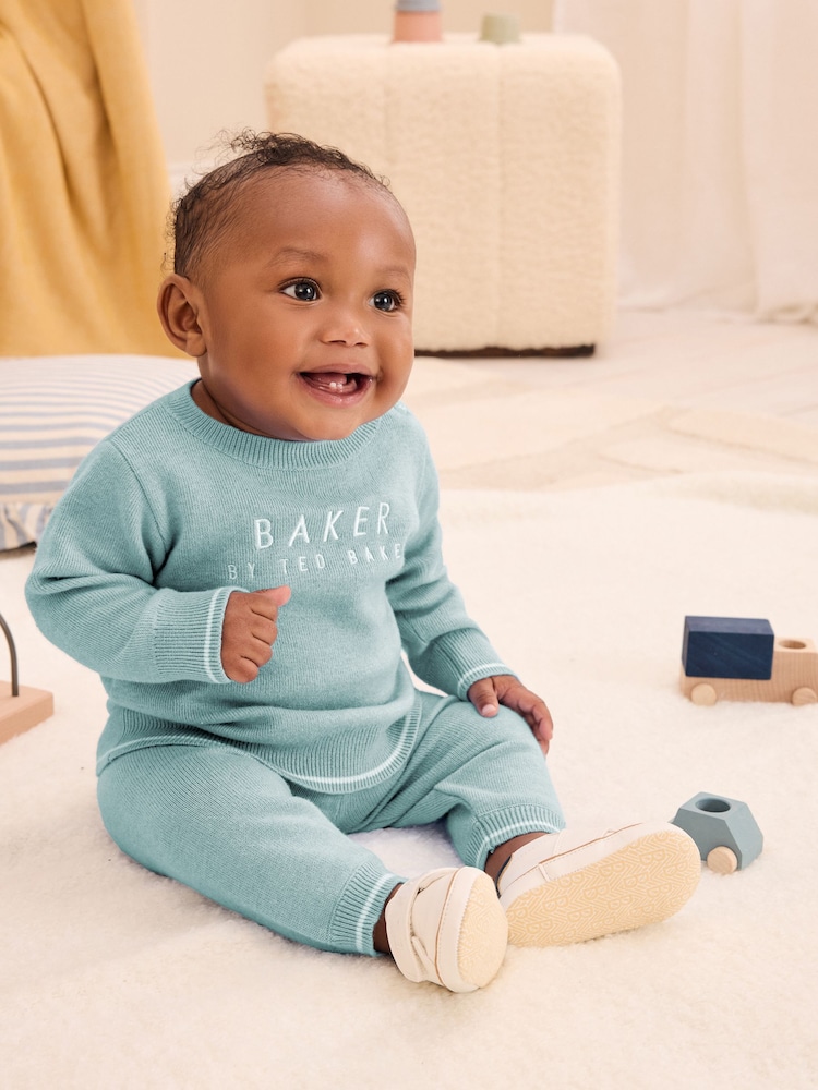 Baker by Ted Baker Green Knit Knitted Top and Joggers Set - Image 1 of 10 Baker by Ted Baker Green Knit Knitted Top and Joggers Set - Image 1 of 10