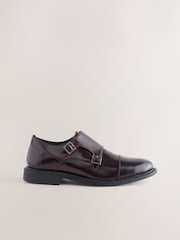 Burgundy Red Double Monk Shoes - Image 2 of 5