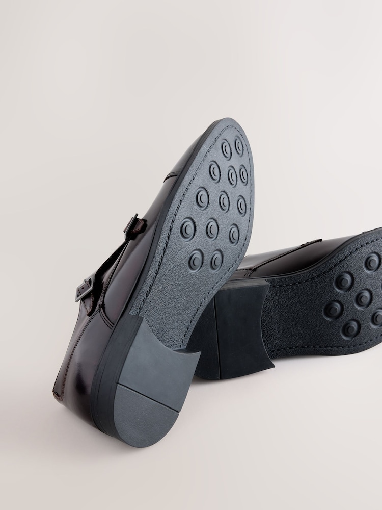 Burgundy Red Double Monk Shoes - Image 5 of 5