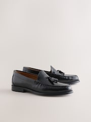 Black Leather Tassel Loafers - Image 2 of 6