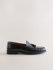 Black Leather Tassel Loafers - Image 3 of 6