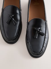 Black Leather Tassel Loafers - Image 4 of 6