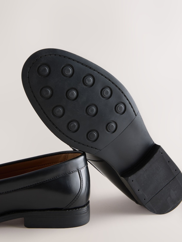 Black Leather Tassel Loafers - Image 6 of 6