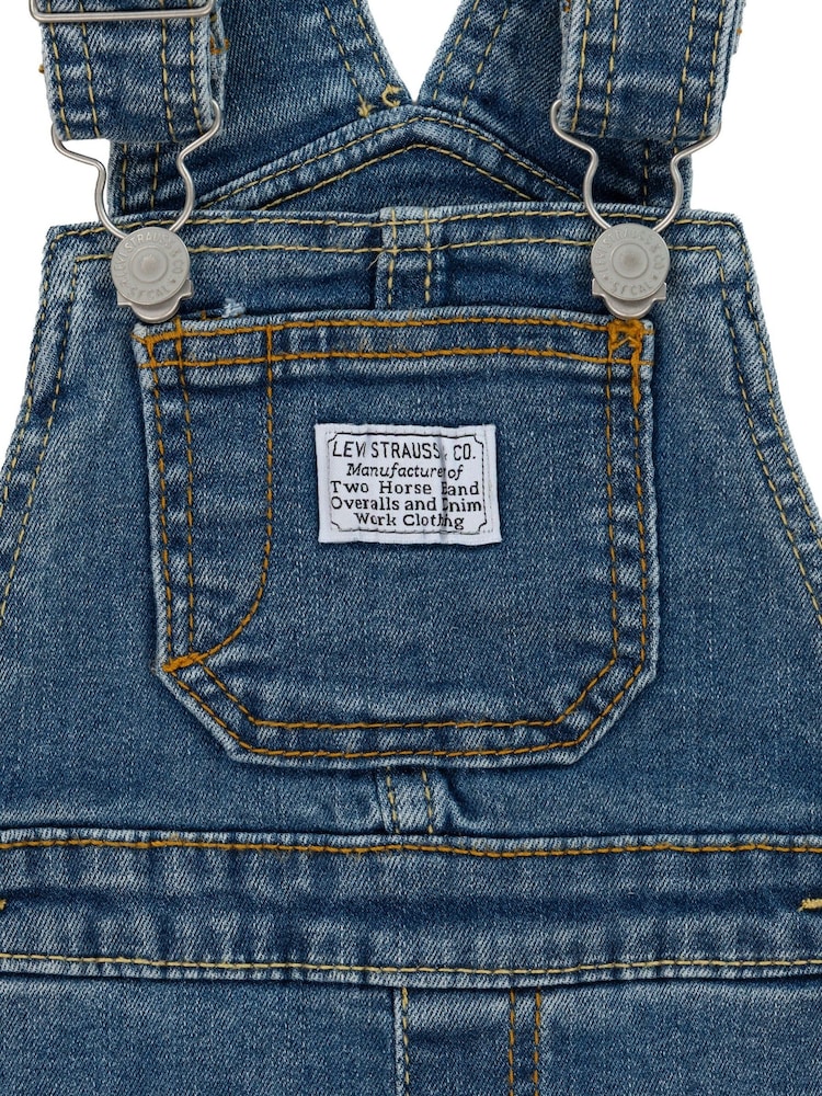 Levi's® Blue Logo Denim Dungaree - Image 5 of 5
