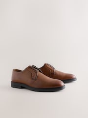 Tan Brown Leather Derby Shoes - Image 1 of 7