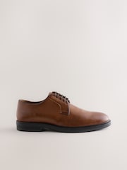 Tan Brown Leather Derby Shoes - Image 4 of 7