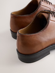 Tan Brown Leather Derby Shoes - Image 6 of 7