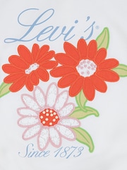 Levi's® White Bubble Hem Floral Graphic Long Sleeve T-Shirt - Image 6 of 7