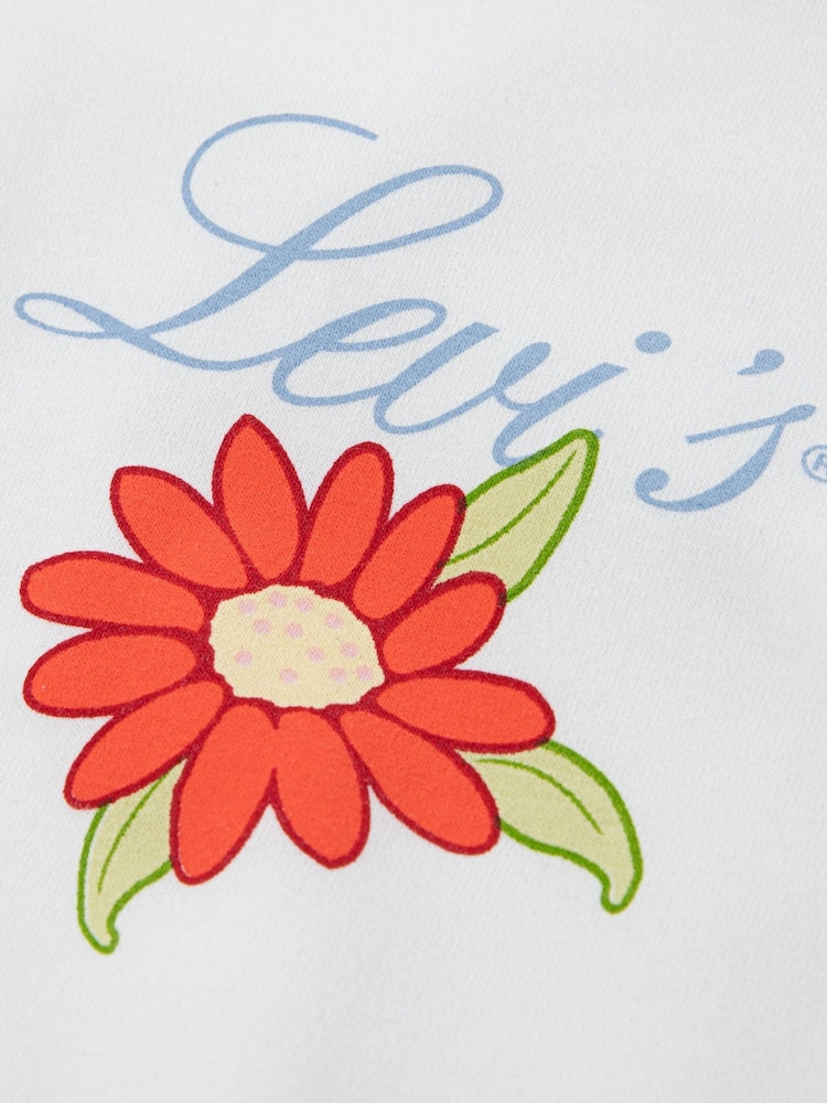 Levi's® White Bubble Hem Floral Graphic Long Sleeve T-Shirt - Image 7 of 7