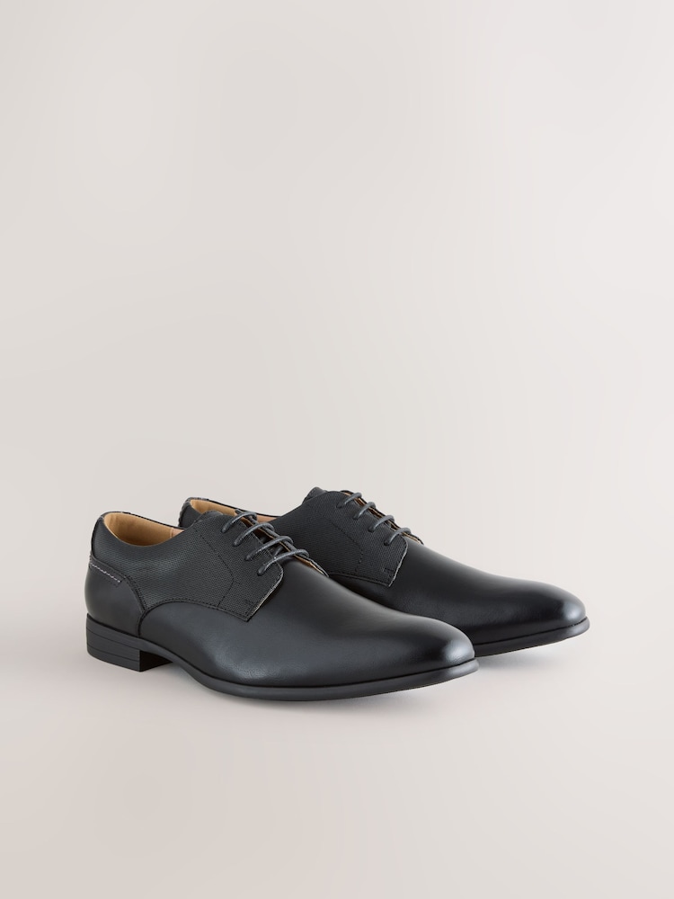 Black Standard Fit Derby Shoes - Image 1 of 7 Black Standard Fit Derby Shoes - Image 1 of 7