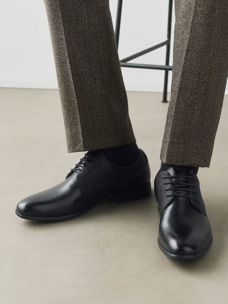 Black Standard Fit Derby Shoes - Image 2 of 7 Black Standard Fit Derby Shoes - Image 2 of 7