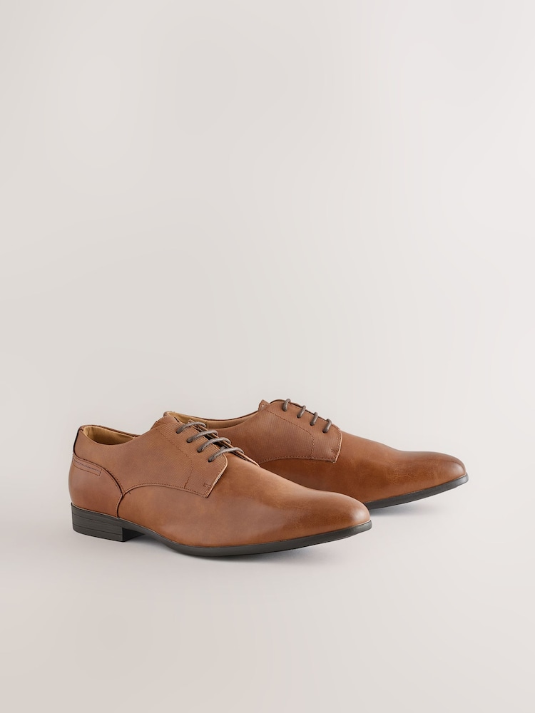 Tan Brown Wide Fit Derby Shoes - Image 1 of 5