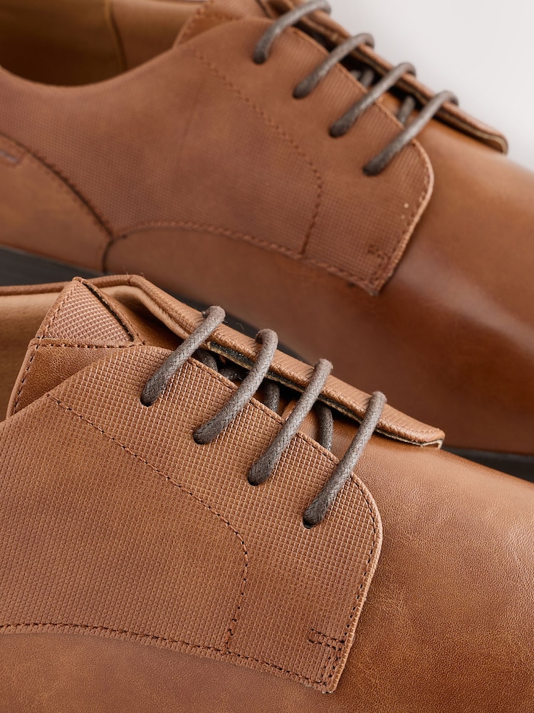 Tan Brown Wide Fit Derby Shoes - Image 5 of 5