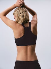 self. Chocolate Brown Sports Bra - Image 4 of 7
