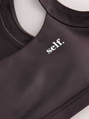 self. Chocolate Brown Sports Bra - Image 6 of 7