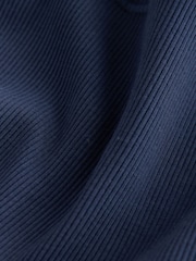 self. Navy Fitted Rib T-Shirt - Image 8 of 8