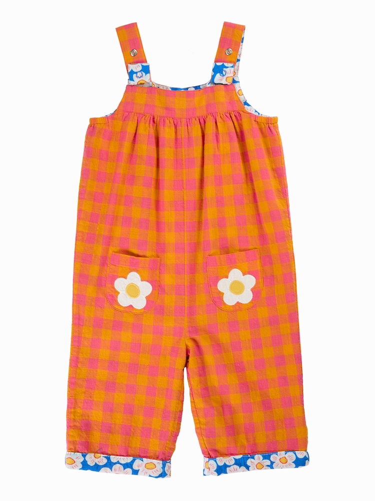 Frugi Orange Sylvie Reversible Dungaree - Image 2 of 5 Frugi Orange Sylvie Reversible Dungaree - Image 2 of 5
