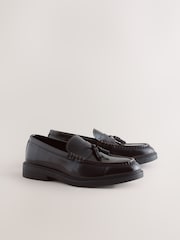 Burgundy Red Chunky Tassel Loafers - Image 2 of 6