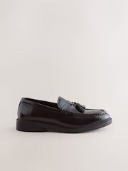 Burgundy Red Chunky Tassel Loafers - Image 3 of 6