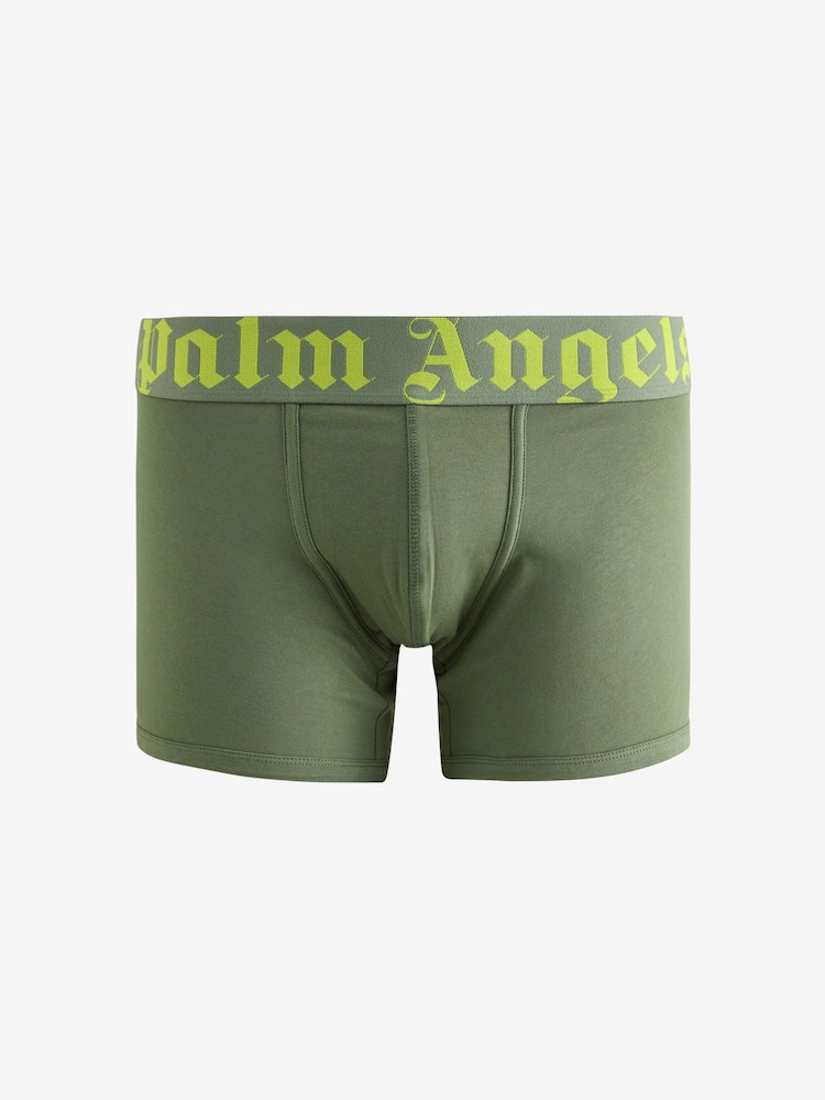 Palm Angels Green Cotton Stretch Logo Regular Boxers - Image 1 of 4