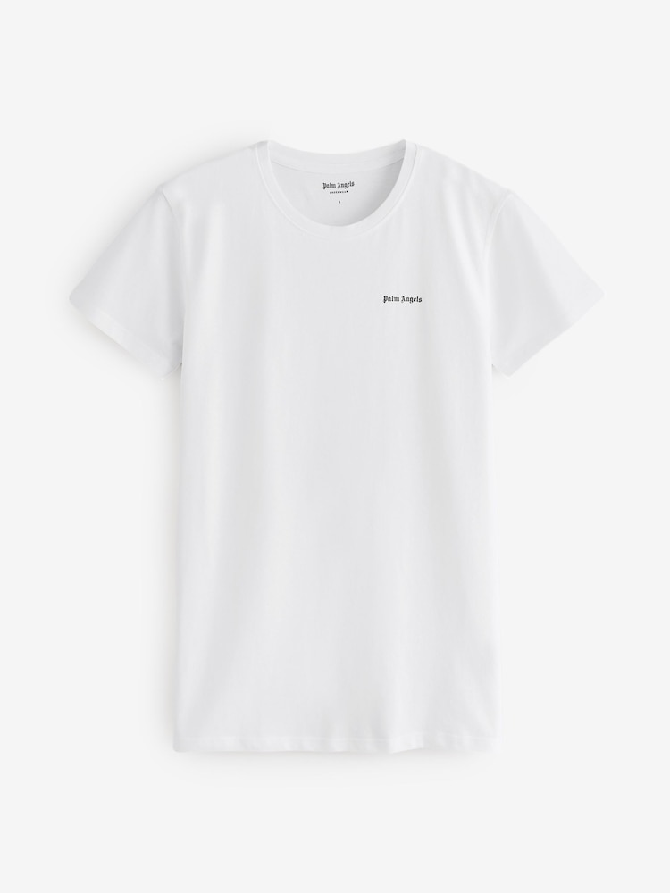 Palm Angels White Cotton Stretch Logo T-Shirt - Image 1 of 1