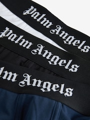 Palm Angels White Navy Black Cotton Stretch Logo Long Boxers 3 Pack - Image 6 of 7
