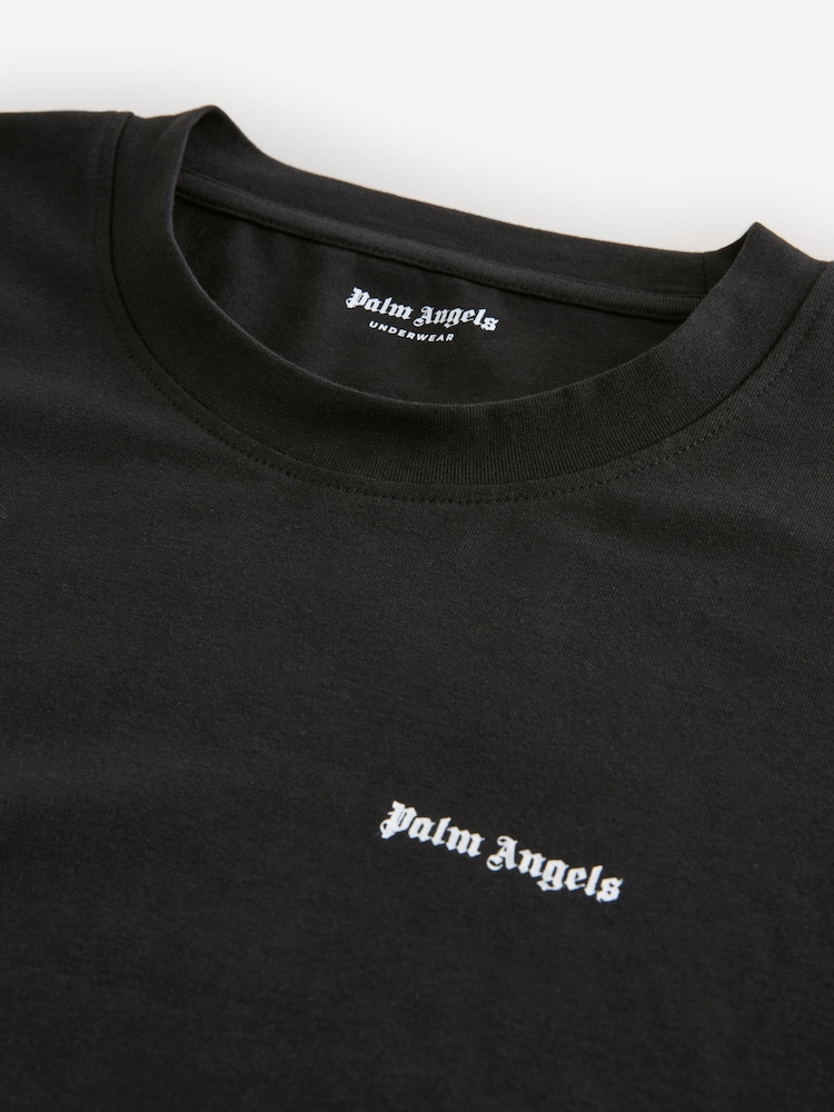 Palm Angels Black Cotton Stretch Logo T-Shirt - Image 4 of 4