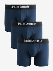 Palm Angels Blue Cotton Stretch Logo Long Boxers 3 Pack - Image 1 of 7