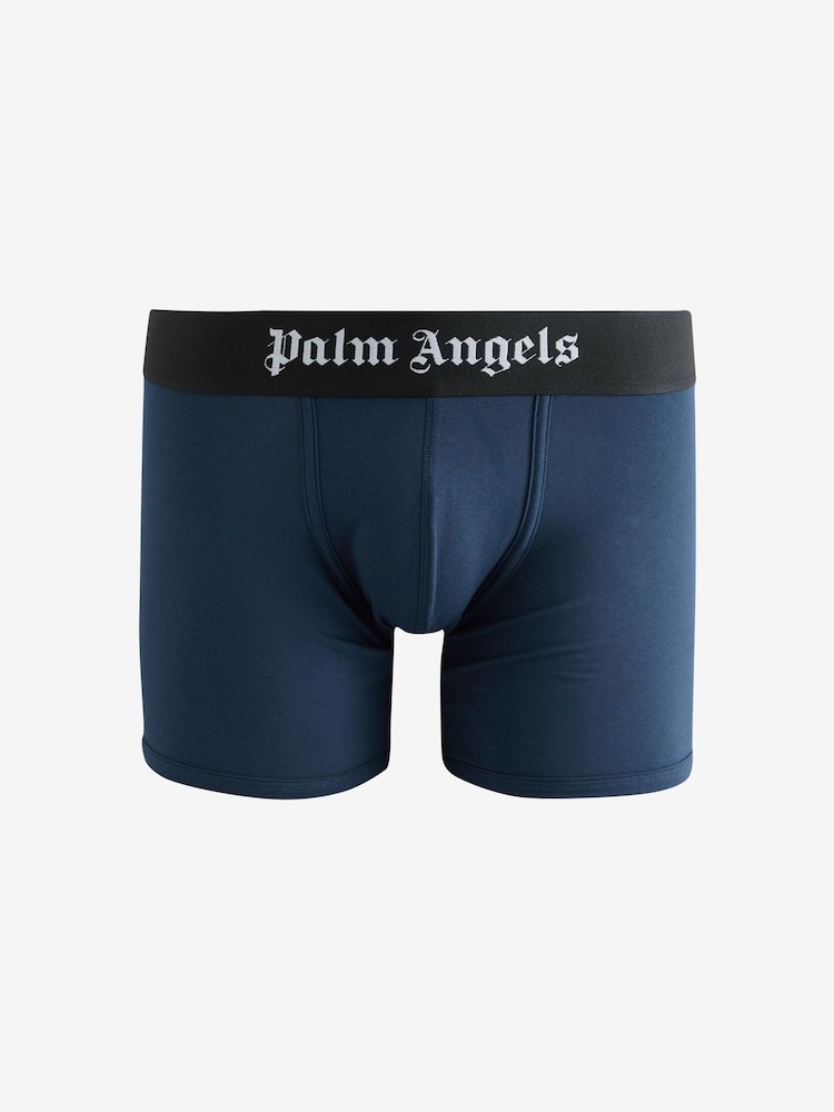 Palm Angels Blue Cotton Stretch Logo Long Boxers 3 Pack - Image 2 of 7