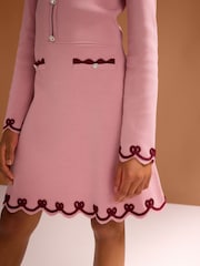 Lipsy Pink Bow Tipped Knit Dress (5-16yrs) - Image 4 of 6