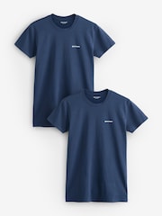 Palm Angels Blue Cotton Stretch Logo T-Shirts 2 Pack - Image 1 of 2