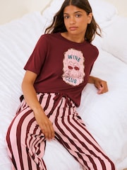 Friends Like These Red Wine Club Short Sleeve Pyjamas - Image 1 of 4