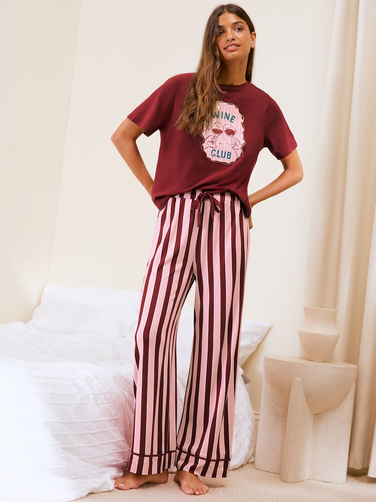 Friends Like These Red Wine Club Short Sleeve Pyjamas - Image 2 of 4