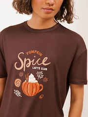 Friends Like These Brown Pumpkin Short Sleeve Jogger Pyjamas - Image 2 of 5