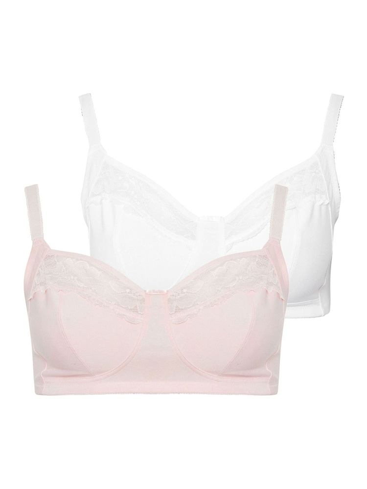 Yours Curve White Cotton Lace Bras 2 Pack - Image 8 of 8