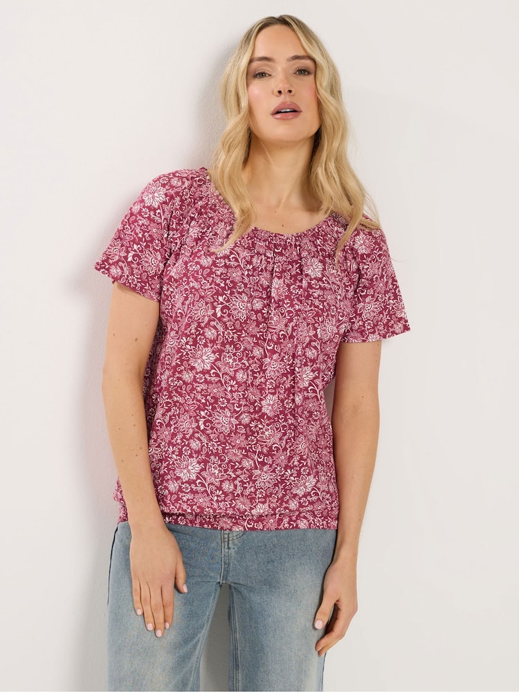 Long Tall Sally Red Bubble Hem T-Shirt - Image 1 of 5