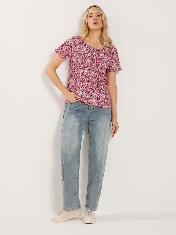 Long Tall Sally Red Bubble Hem T-Shirt - Image 2 of 5
