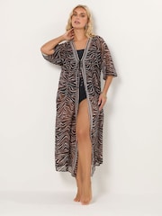 Yours Curve Black Metallic Chiffon Cover-Up - Image 2 of 6