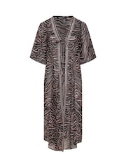 Yours Curve Black Metallic Chiffon Cover-Up - Image 6 of 6