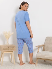 Yours Curve Short Sleeve Cropped Pyjamas Set - صورة 3 من 4