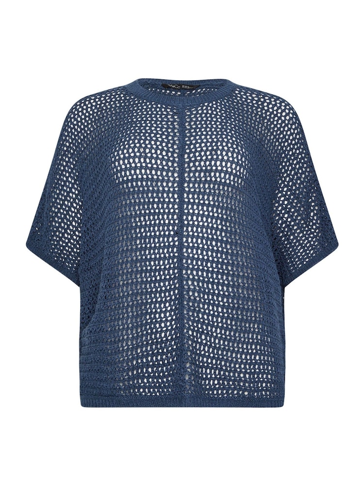 M&Co Blue Short Sleeve Tape Jumper - Image 5 of 5