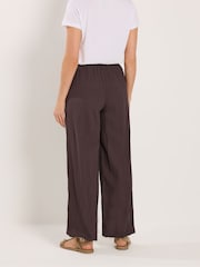 Long Tall Sally Brown Gathered Hem Trousers - Image 3 of 5