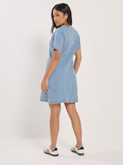 PixieGirl Petite Blue Blue Stretch Denim Lace Up Dress - Image 3 of 4
